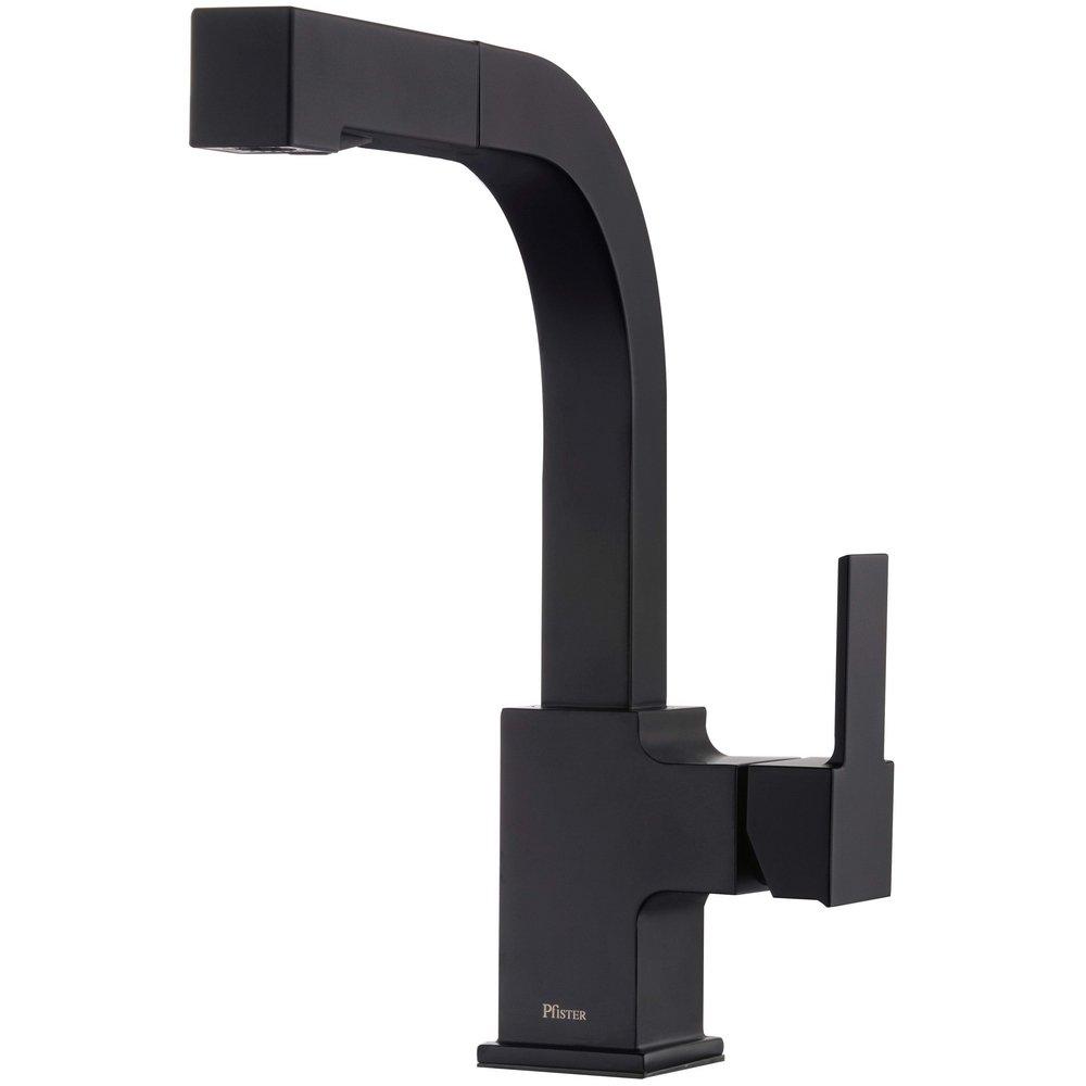 Pfister Matte Black Single Handle Pull Out Kitchen Faucet 