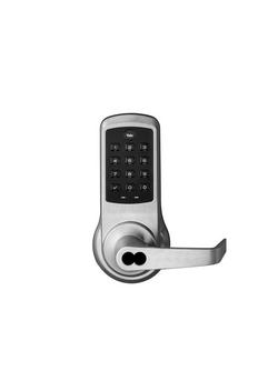 1-3/4 in. Grade 1 Push-Button Keypad Electronic Keyless Lock in Satin Chrome
