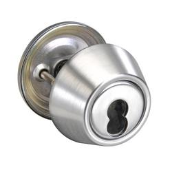 Cylinder Deadbolt Lock in Satin Chrome