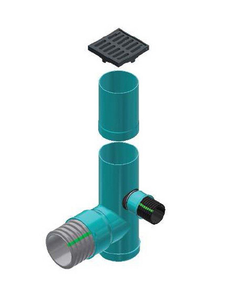 Nyloplast America Green 12 in. Ductile Iron and Plastic Round Catch Basin Drain 