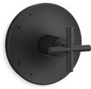 KOHLER Matte Black Valve Trim with Single Cross Handle 