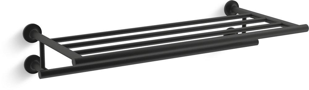 KOHLER Matte Black 24 in. Towel Holder 