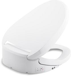 Elongated Closed Front Bidet Toilet Seat in White
