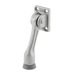 Kickdown Cast Iron Door Holder with Rubber Stop in Aluminum