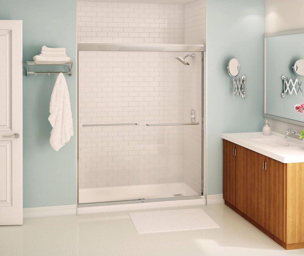 MAAX Polished Chrome 71 x 59 in. Semi-Framed Sliding Shower Door 