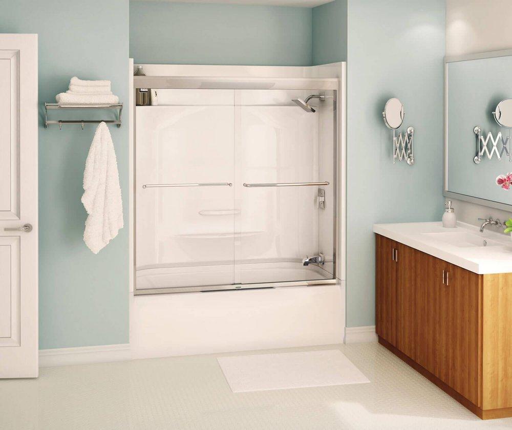 MAAX Polished Chrome 57 x 59 in. Semi-Framed Sliding Shower Door 