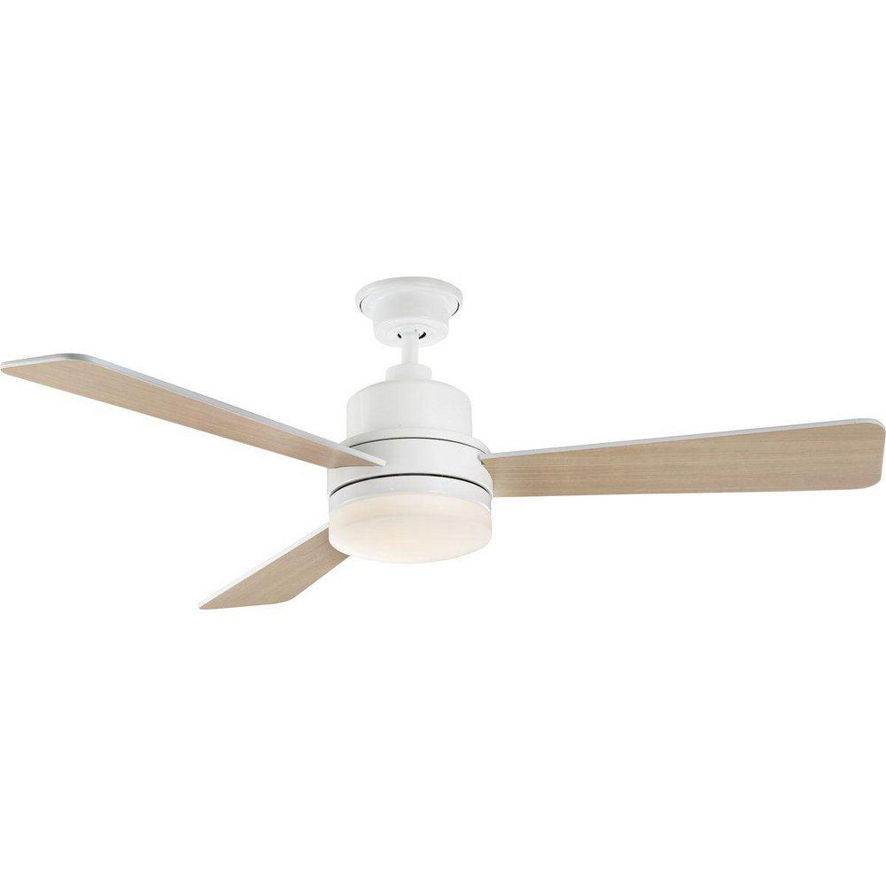 Progress Lighting White 52 in. 17W 3-blade 1-Light Ceiling Fan 