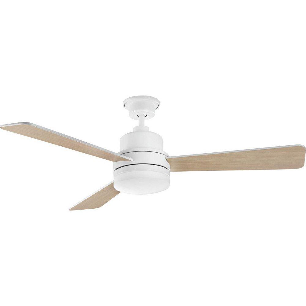 Progress Lighting White 52 in. 17W 3-blade 1-Light Ceiling Fan 