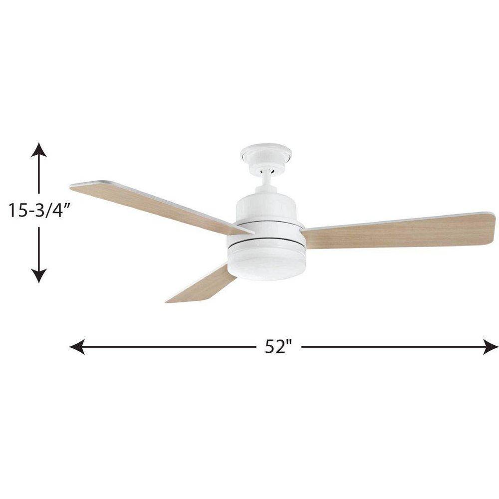 Progress Lighting White 52 in. 17W 3-blade 1-Light Ceiling Fan 