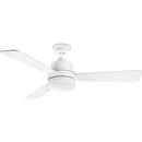 Progress Lighting White 52 in. 17W 3-blade 1-Light Ceiling Fan 
