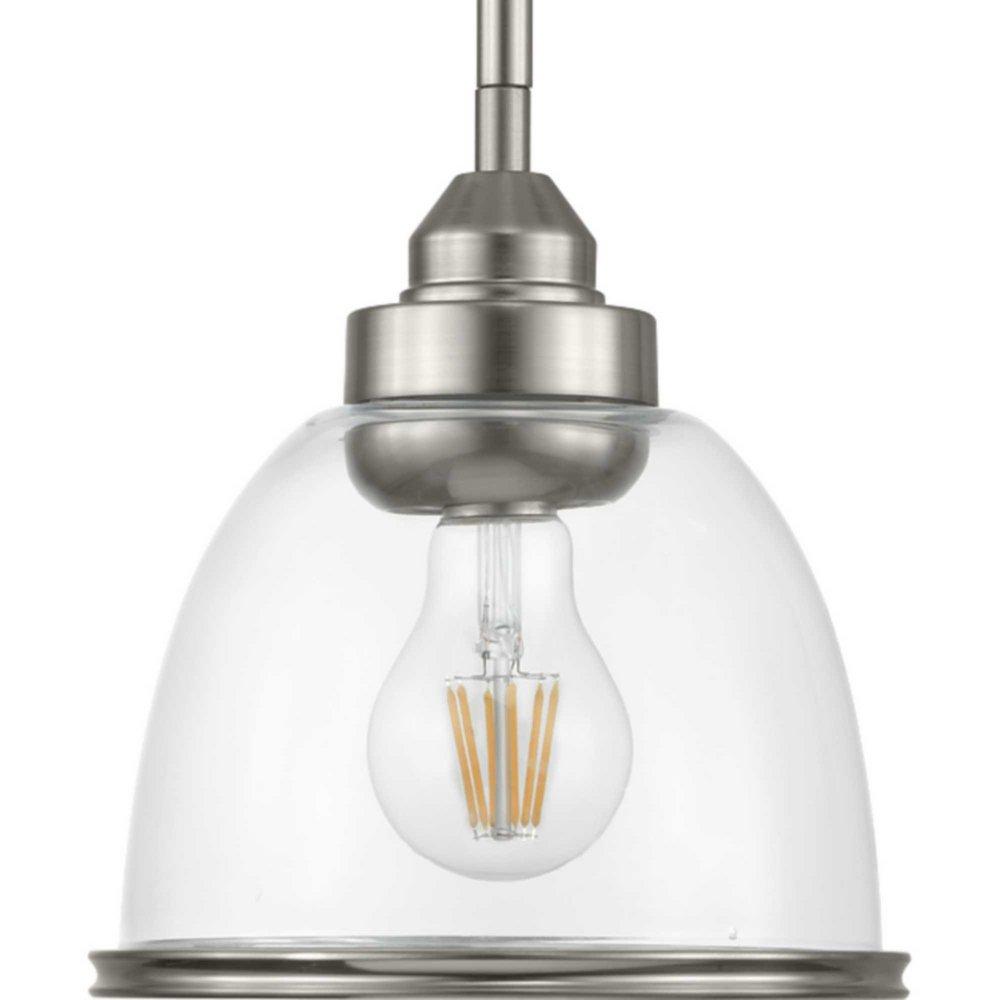 Progress Lighting Brushed Nickel 7-1/4 in. 60W 1-Light Medium E-26 Incandescent Pendant 