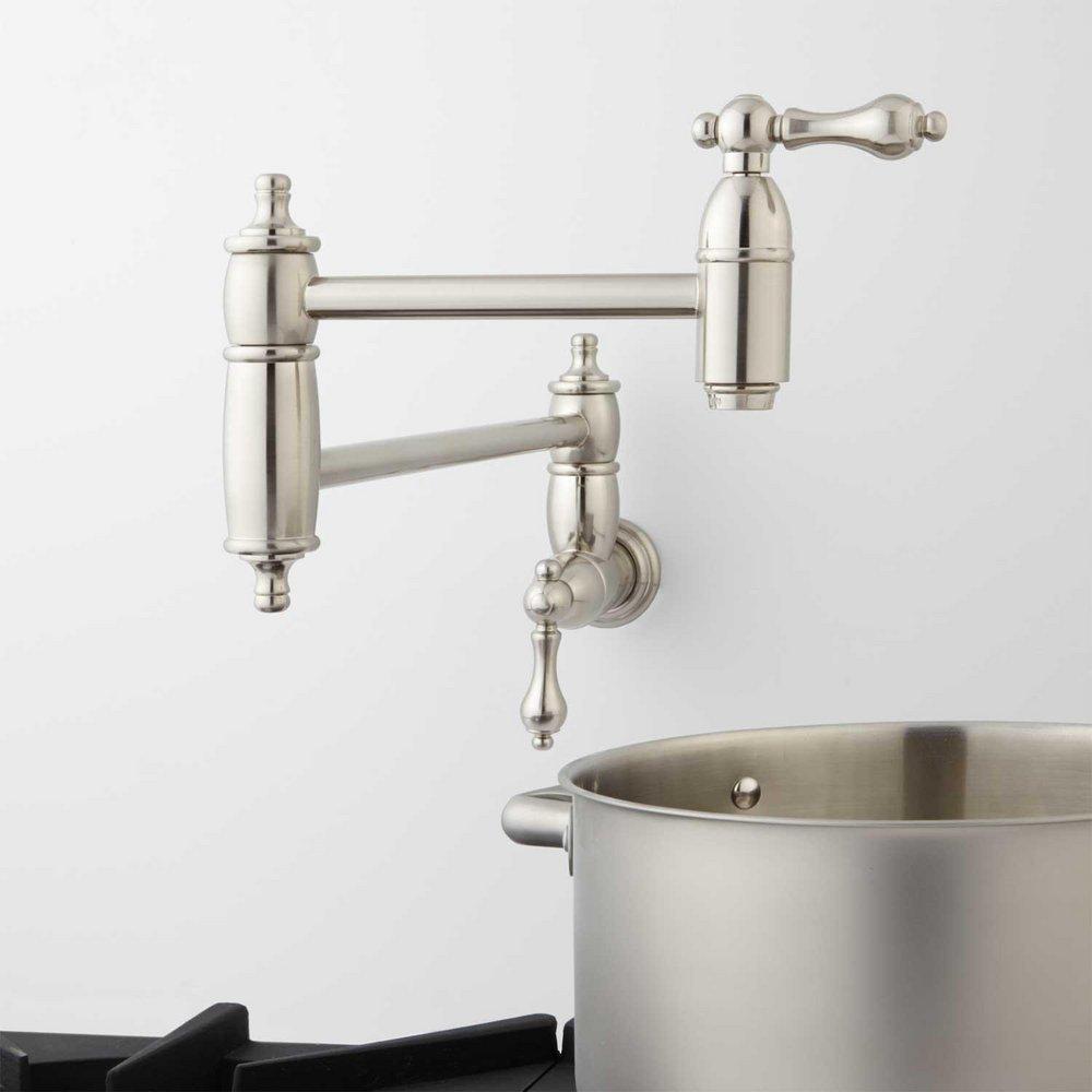 Signature Hardware Brushed Nickel Two Handle Lever Pot Filler 