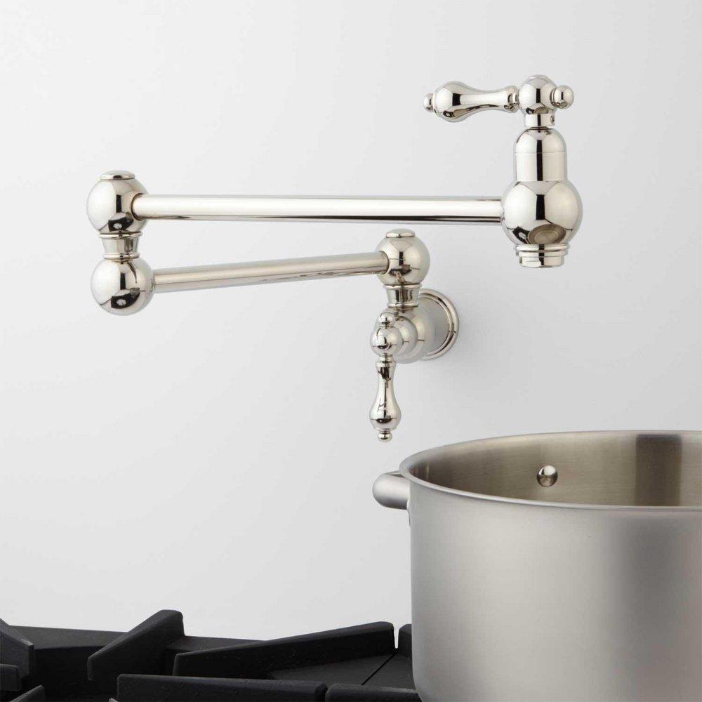 Signature Hardware Polished Nickel Two Handle Lever Pot Filler 
