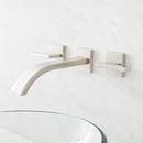 Signature Hardware Brushed Nickel Two Handle Widespread Bathroom Sink Faucet 