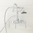 Three Handle Wall Mount Tub Filler with Handshower in Polished Chrome