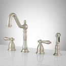 Two Handle Kitchen Faucet with Side Spray in Brushed Nickel