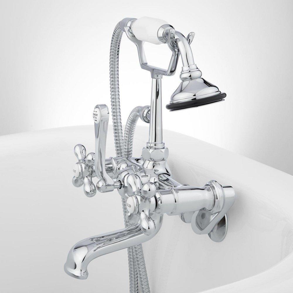 Signature Hardware Chrome Two Handle Wall Mount Filler 