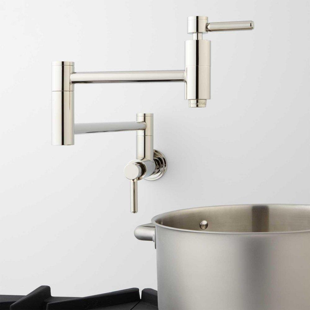 Signature Hardware Polished Nickel Two Handle Lever Pot Filler 