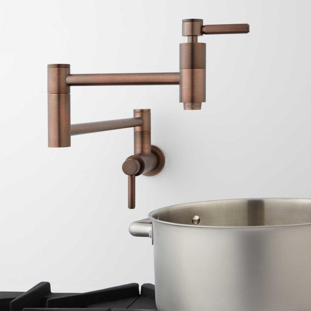 Signature Hardware Oil Rubbed Bronze Double Lever Handle Pot Filler Faucet 