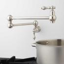 Signature Hardware Brushed Nickel Double Lever Handle Pot Filler Faucet 