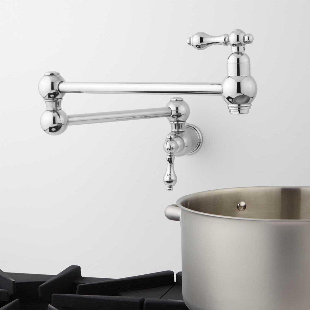 Signature Hardware Polished Chrome Two Handle Lever Pot Filler 