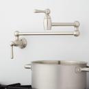 Double Lever Handle Pot Filler Faucet in Brushed Nickel