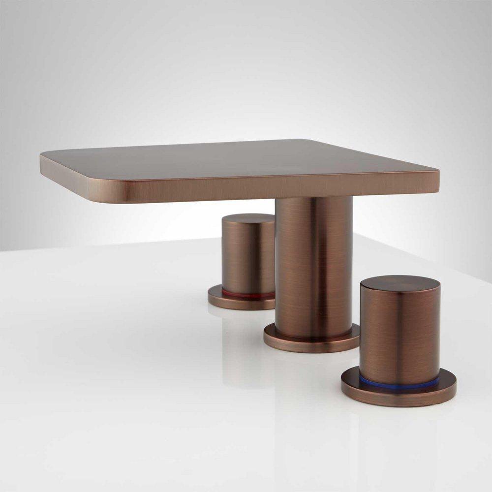 Signature Hardware Oil Rubbed Bronze Two Handle Widespread Bathroom Sink Faucet 