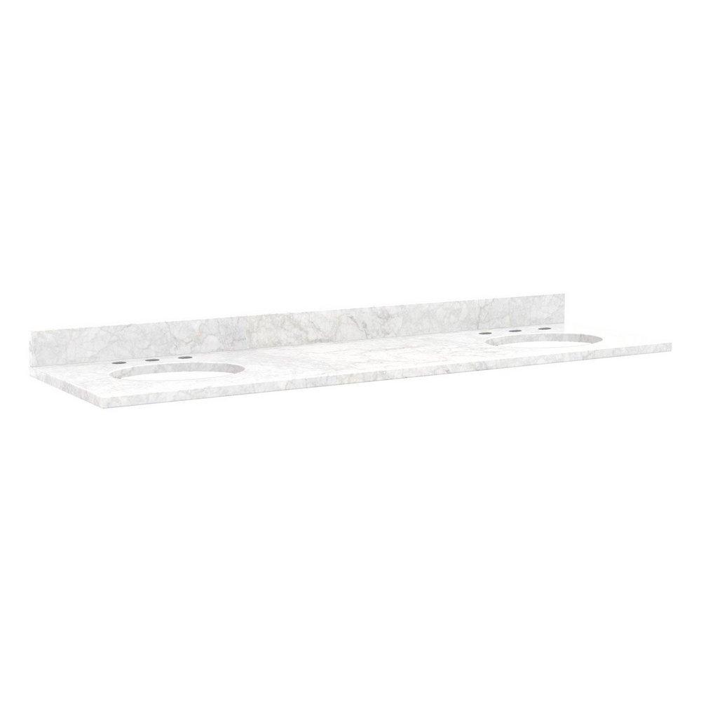 Signature Hardware Carrara 73X22 3H MARB DBL VAN TOP CARRA 