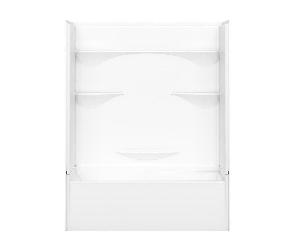 Aquatic White 60 x 30 in. Tub & Shower Unit with Right Drain 