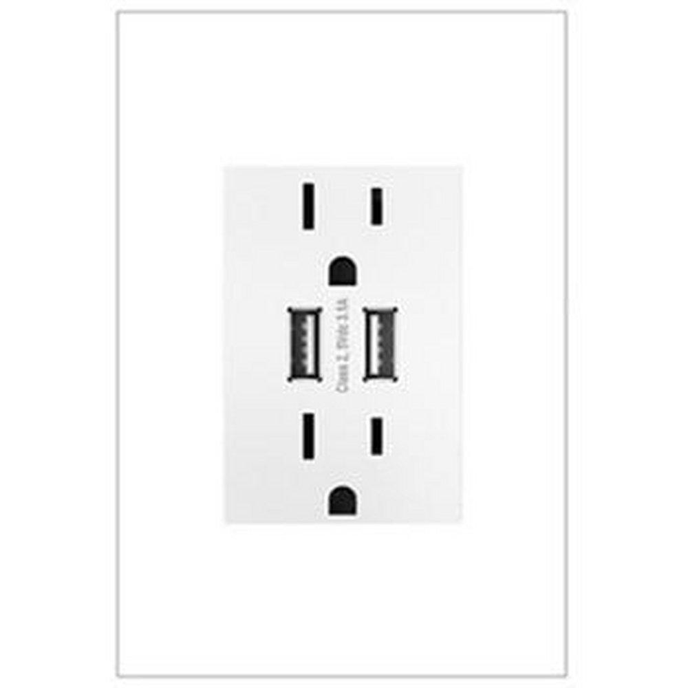 Pass & Seymour White USB Outlet in White 