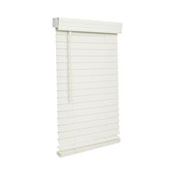 71 x 36 in. Faux Wood Cordless Blind in Off White