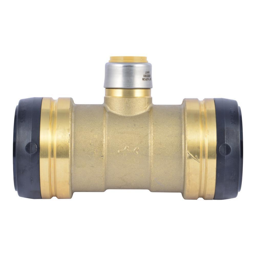 SharkBite&reg; Natural Brass Push-to-Connect Brass Reducing Tee 