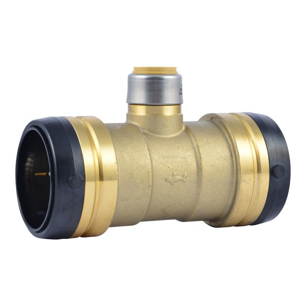 SharkBite&reg; Natural Brass Push-to-Connect Brass Reducing Tee 