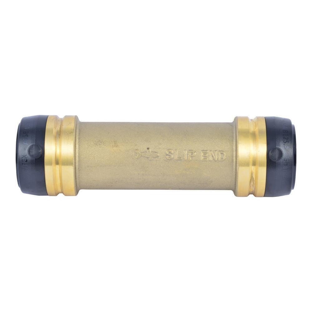 SharkBite&reg; Natural Brass Push-to-Connect Slip DZR Brass Coupling 