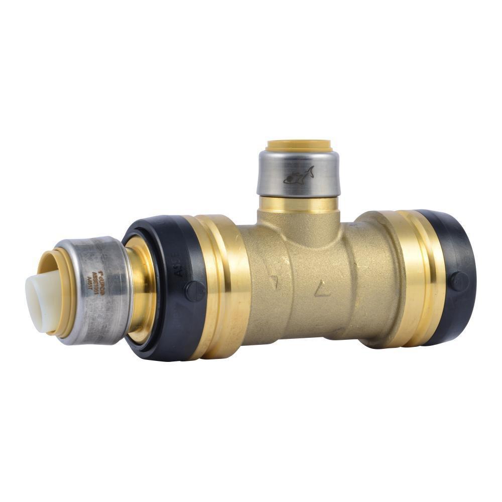 SharkBite&reg; Natural Brass Push-to-Connect Brass Reducing Tee 