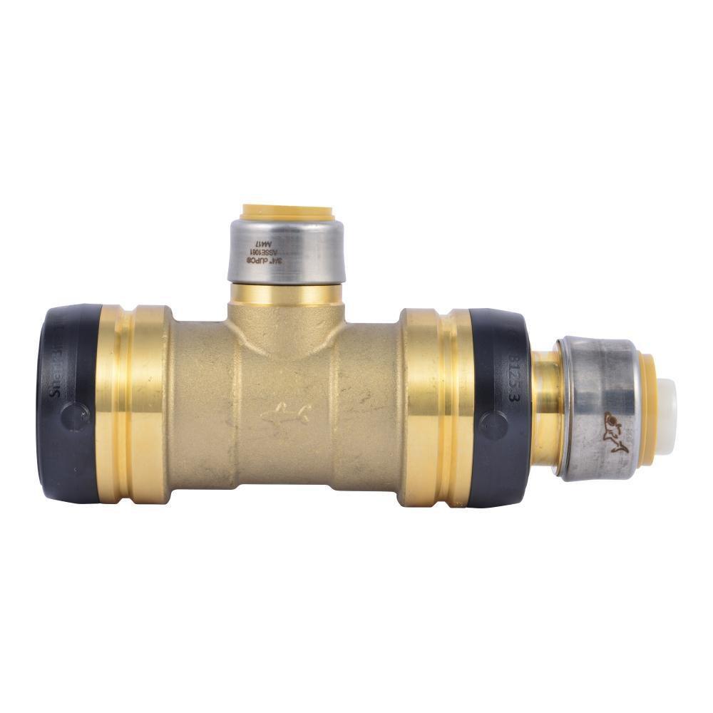 SharkBite&reg; Natural Brass Push-to-Connect Brass Reducing Tee 