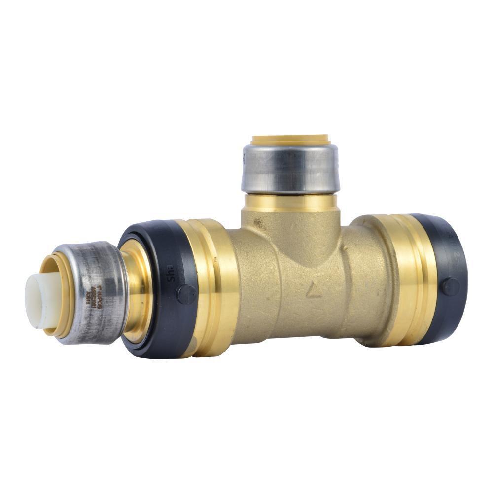 SharkBite&reg; Natural Brass Push-to-Connect Brass Reducing Tee 