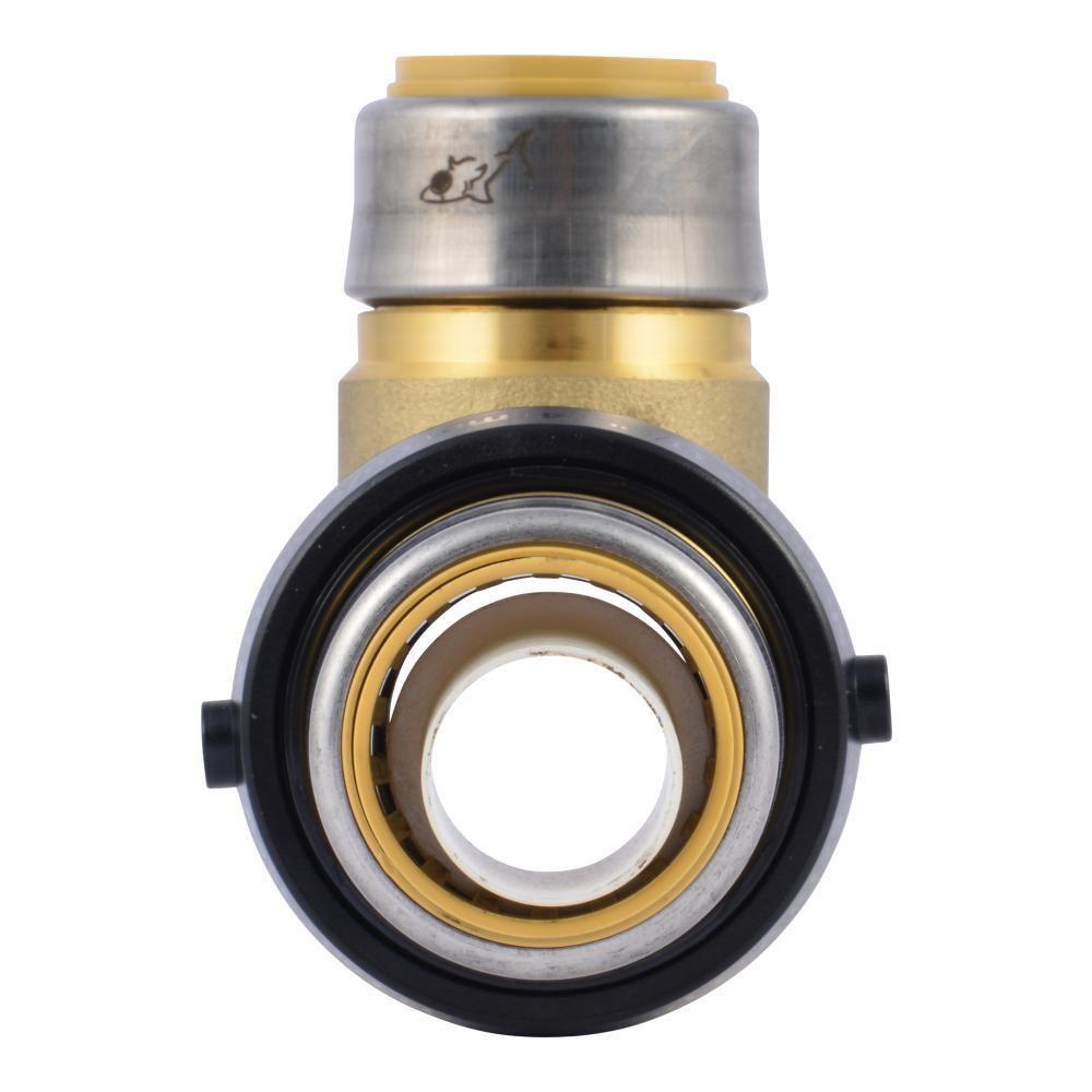 SharkBite&reg; Natural Brass Push-to-Connect Brass Reducing Tee 
