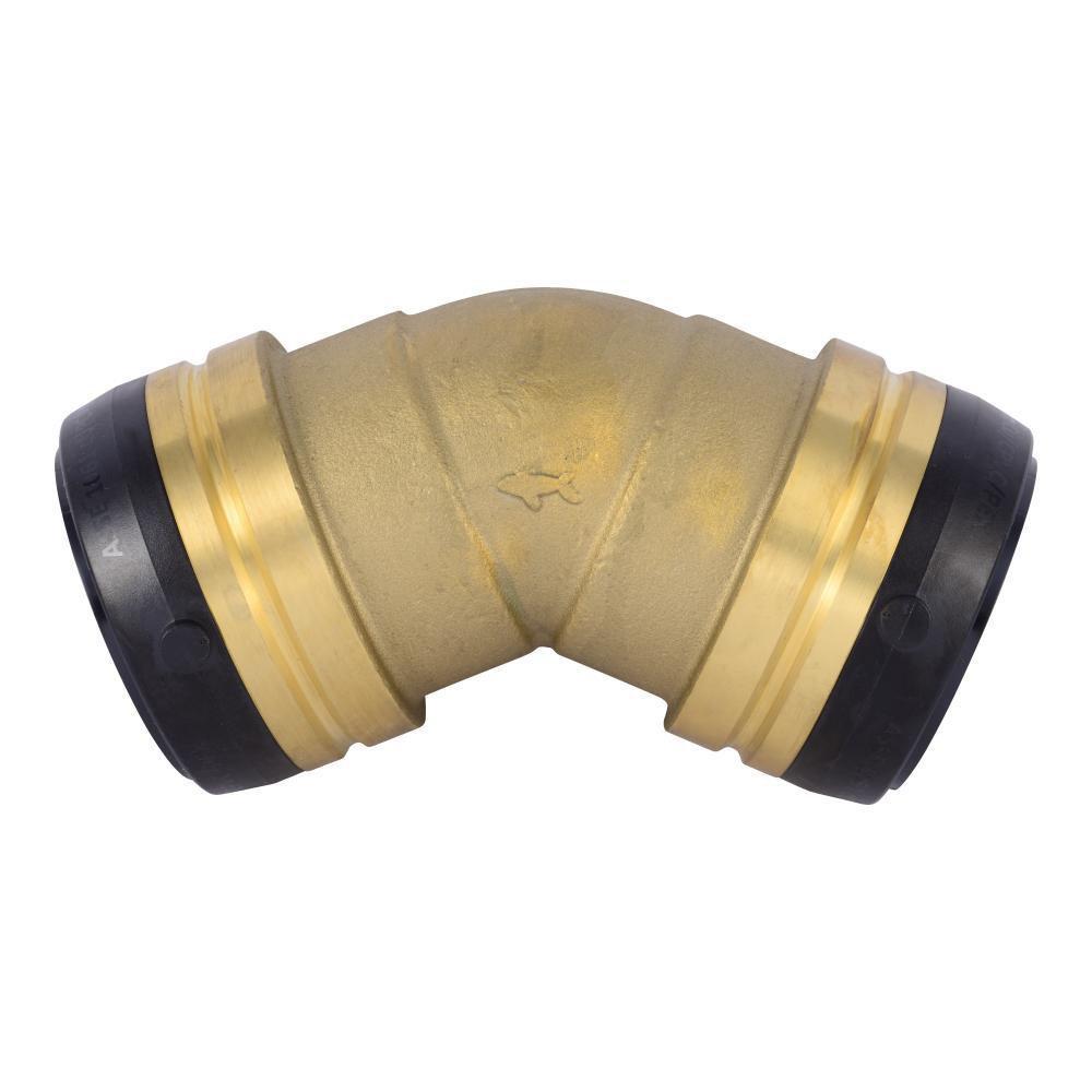 SharkBite&reg; Natural Brass Push-to-Connect 45 Degree Brass Elbow 