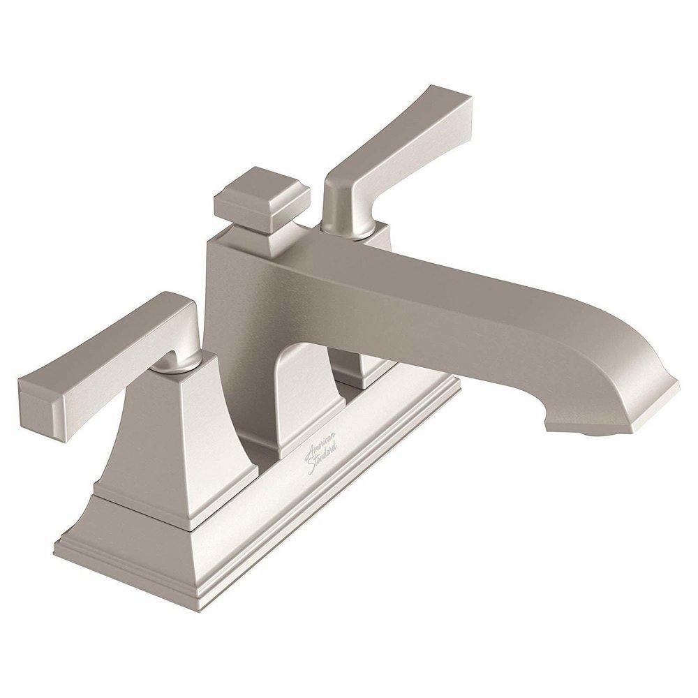 American Standard Brushed Nickel Two Handle Centerset Bathroom Sink Faucet 