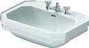 WASHBASIN 27 1/2 1930 SERIES WHITE WITH OVERFLOW WITH FAUCET DECK 3 FAUCET HOLES PUNCHED WONDERGLISS