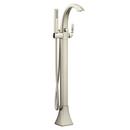 Single Lever Handle Floor Mount Filler in Brushed Nickel Trim Only