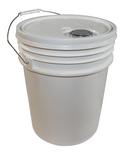 5 gal Polyethylene Pail with Lid in White