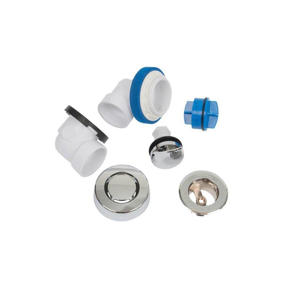 Dearborn Chrome PVC Bath Waste Push-Pull Half Kit Drain with Spud in Chrome 