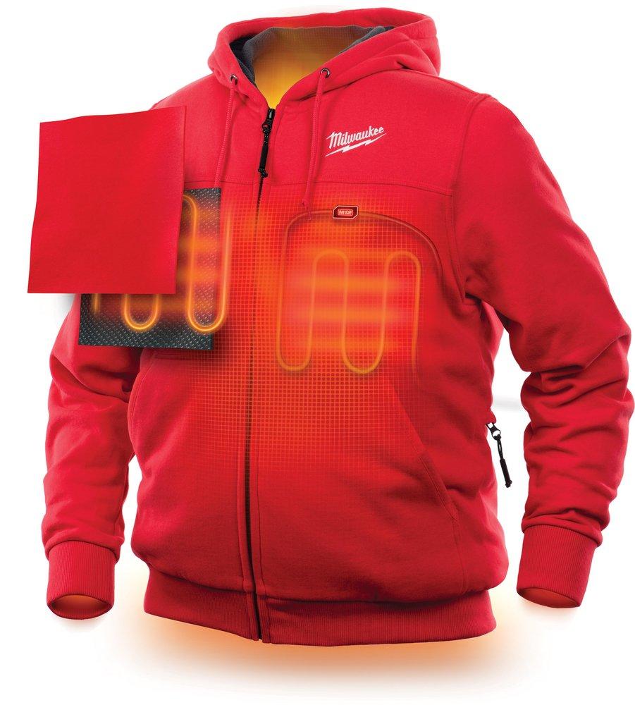 Milwaukee&reg; Red Brushed Tricot and Polyester Heated Hoodie Kit in Red 