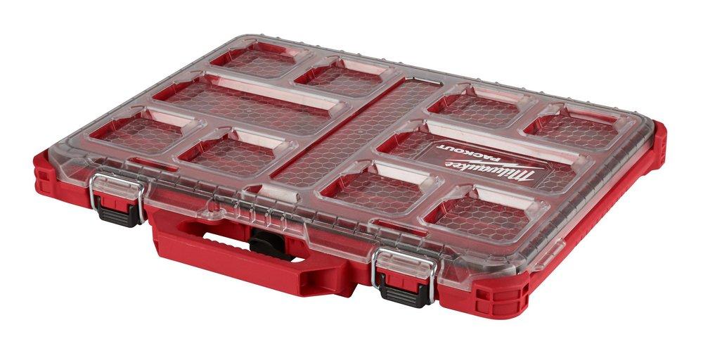 Milwaukee® Silver Low Profile Small Part Organizer in Red 