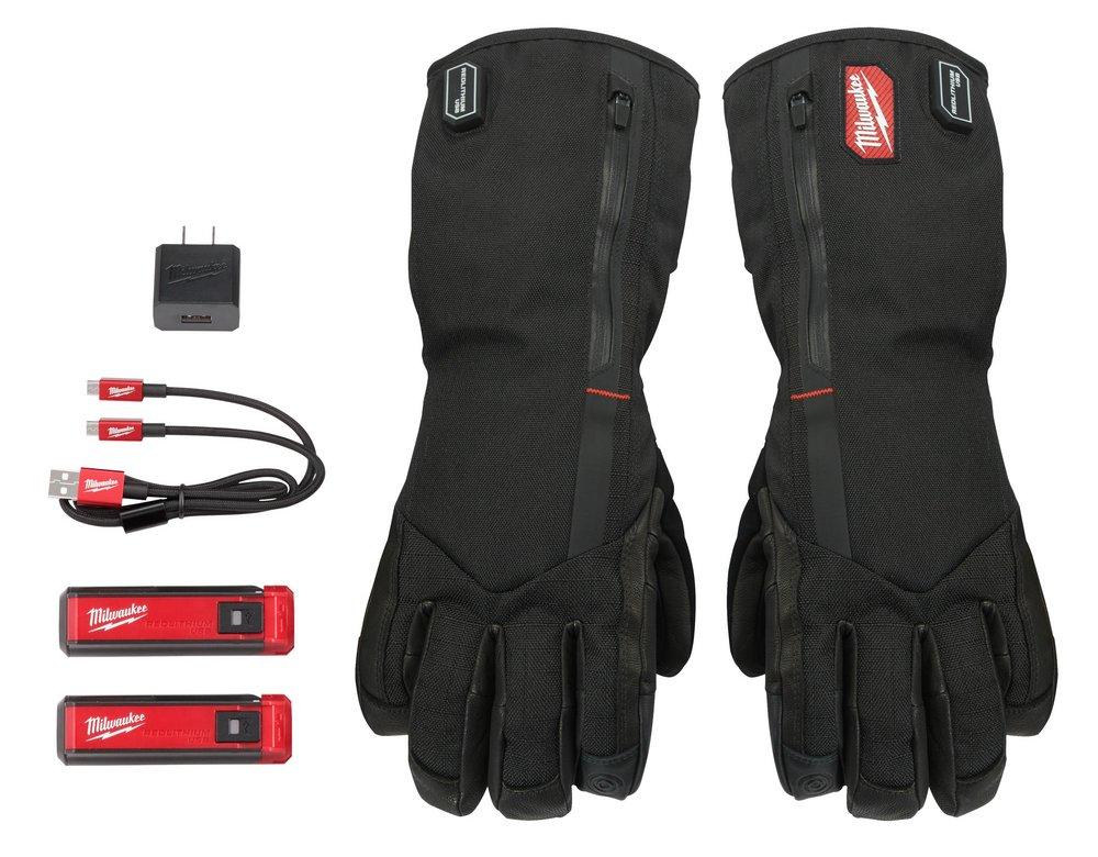 Milwaukee&reg; Red Nylon USB Rechargeable Heated Work Glove in Red, Black and Grey 