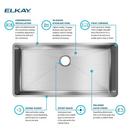 Elkay Polished Satin 36-1/2 x 18-1/2 in. No Hole Stainless Steel Single Bowl Undermount Kitchen Sink 