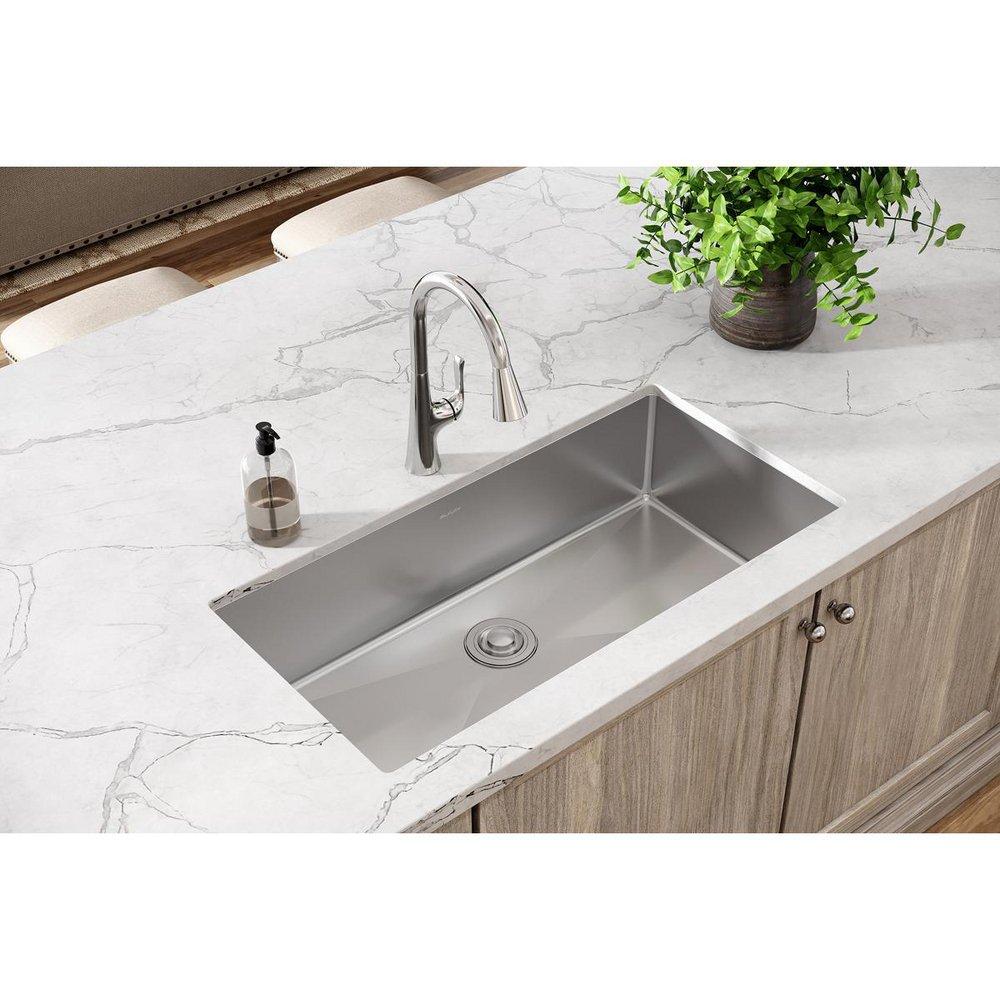 Elkay Polished Satin 36-1/2 x 18-1/2 in. No Hole Stainless Steel Single Bowl Undermount Kitchen Sink 