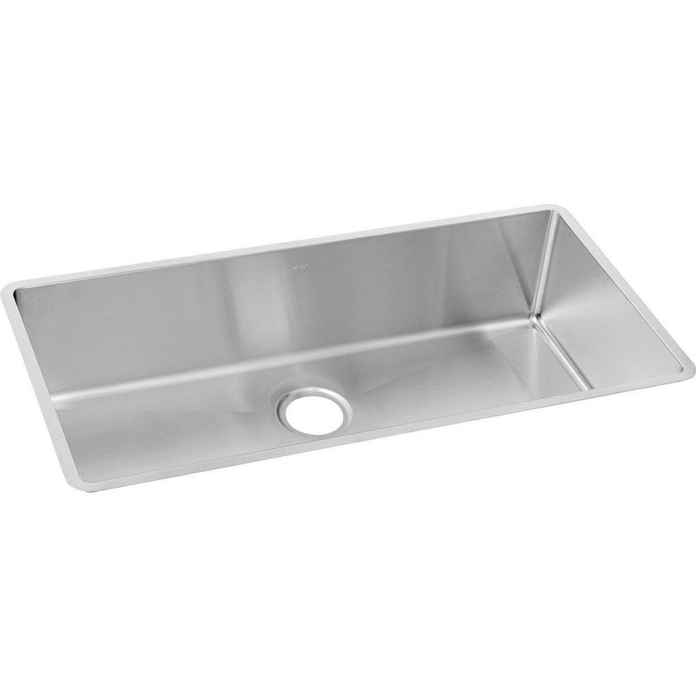 Elkay Polished Satin 36-1/2 x 18-1/2 in. No Hole Stainless Steel Single Bowl Undermount Kitchen Sink 